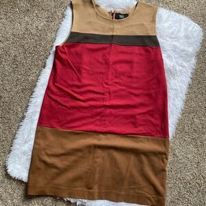 MNG by Mango Dress Sleeveless Sheath Faux Suede Lined Viscose Blend Womens Sz 10